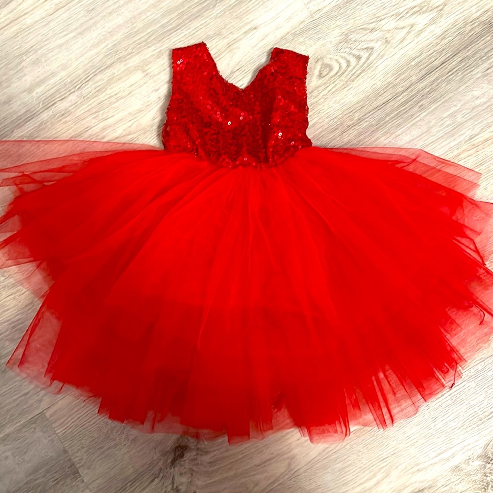 Red sequin toddler dress